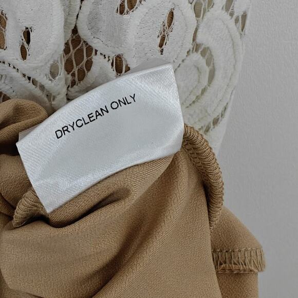 Misha Collection Rosie Lace Overlay Sheath Dress Size Small Ivory & Nude Stretch - Picture 14 of 14